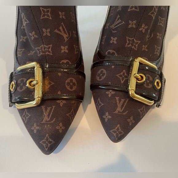 Louis Vuitton Brown Monogram Mimosa Mini Lin Ankle Boots - Picture 6 of 16